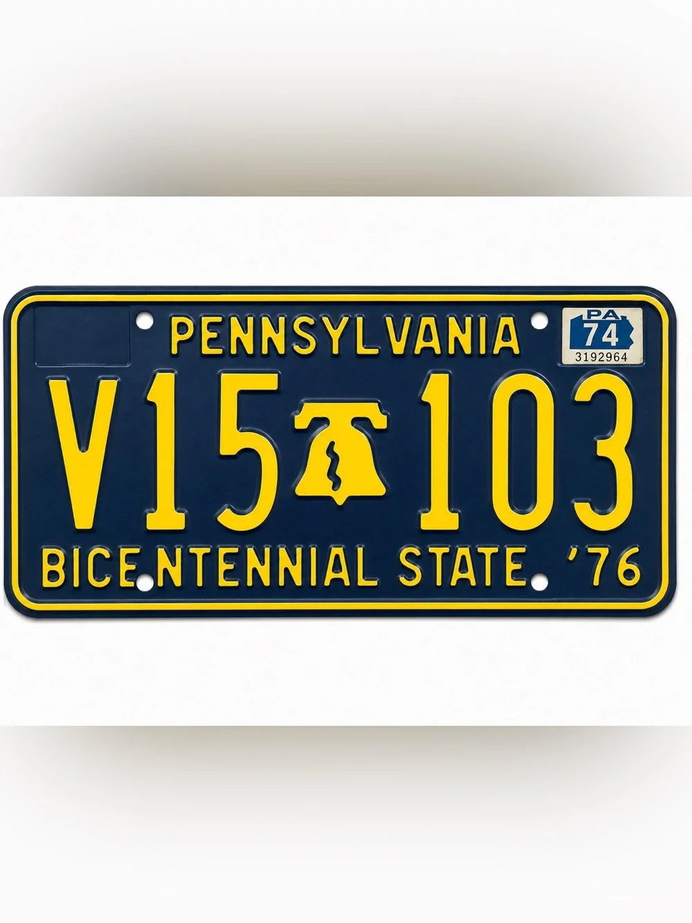 Pennsylvania Bicentennial State 1976 License Plate